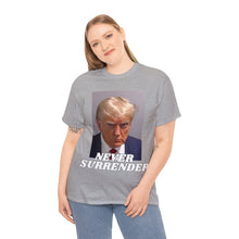 Load image into Gallery viewer, Trump Mugshot Never Surrender Unisex T-shirt